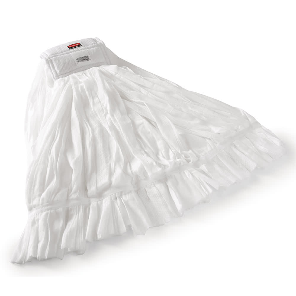 007-2025507 24 oz Disposable Wet Mop Head - 5" Headband, Non-Woven Polyester/Rayon Blend, Wh...