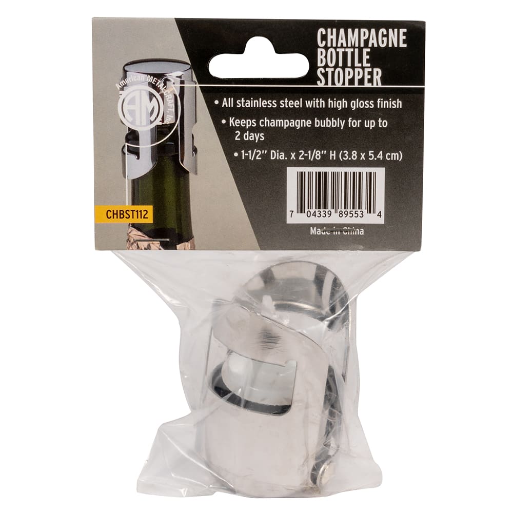 American Metalcraft CHBST112 Champagne Bottle Popper Stopper, Stainless