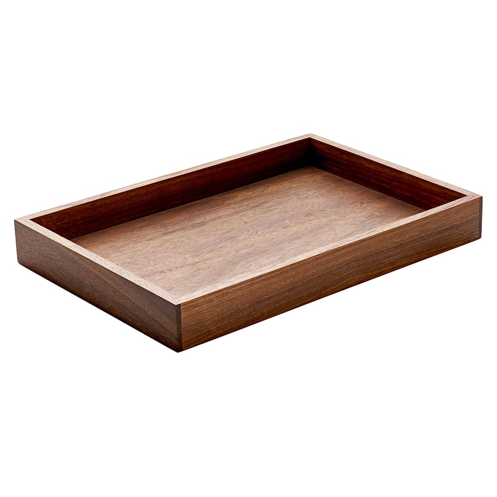 024-742890691000000 11 1/2" x 7 1/8" Rectangular Playground Platter - Walnut Wood