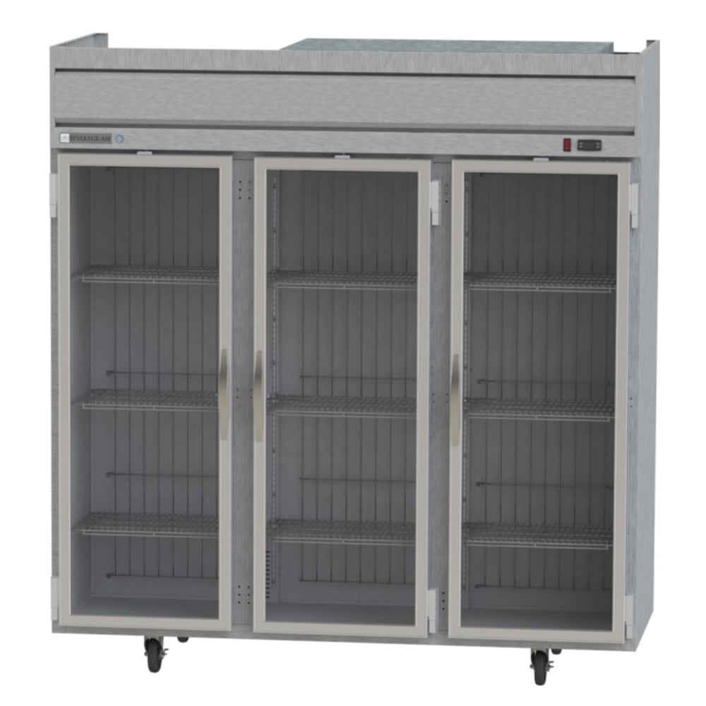 118-HF35G 78" Three Section Reach-In Freezer, (3) Glass Doors, 208v/1ph