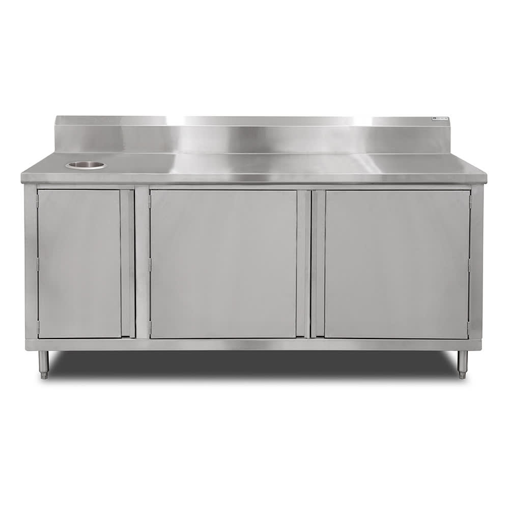 416-4BU4R53672R 72" Beverage Unit w/ Swing Doors & Right Trash Chute, 36"D