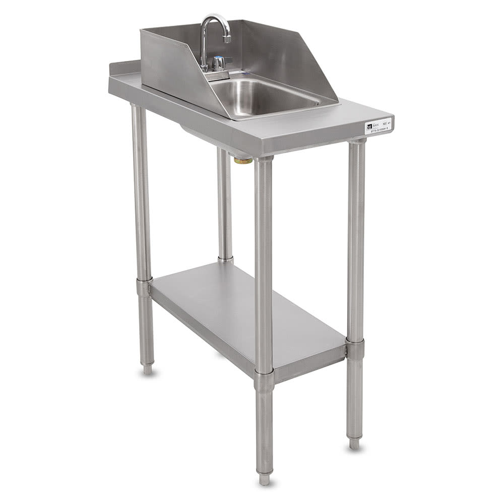 416-EFT83024SSKS Equipment Filler Table w/ Drop In Sink, Rear Upturn, 24x30