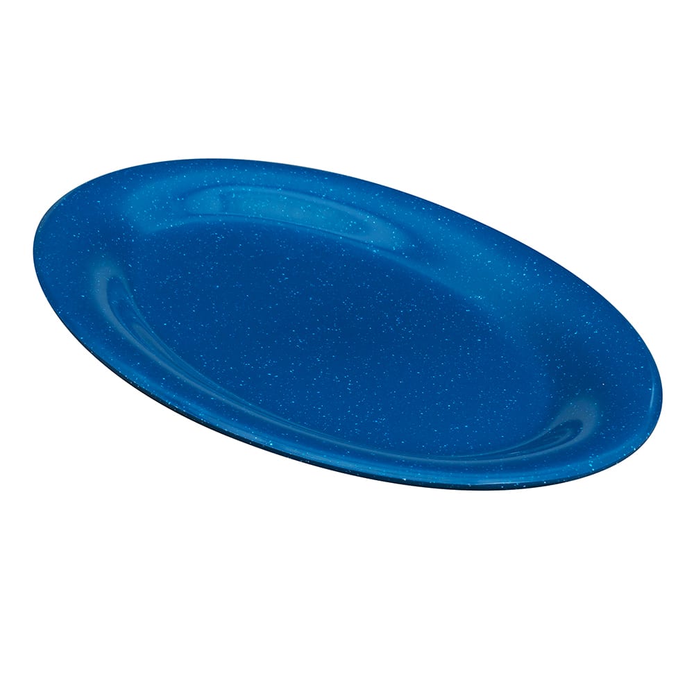 284-OP950TB 9 3/4" x 7 1/4" Oval Texas Blue Platter - Melamine, Blue