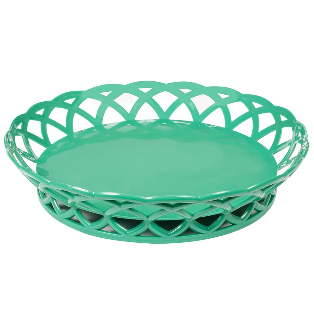 284-RB860FG 10 1/2" Round Fast Food Basket, Polypropylene, Green