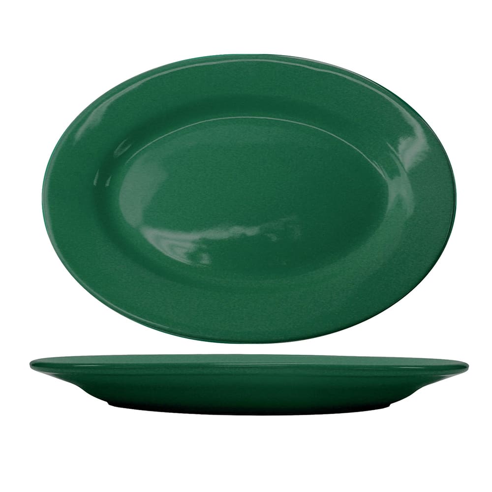 129-CA51G 15 1/2" x 10 1/2" Oval Cancun™ Platter - Ceramic, Green