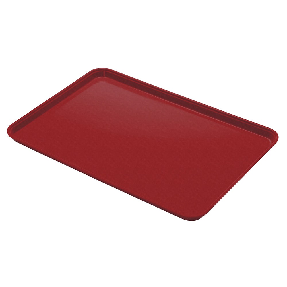 144-1014CL675 Fiberglass Camlite® Cafeteria Tray - 13 3/4"L x 10 5/8" W, Steel Red