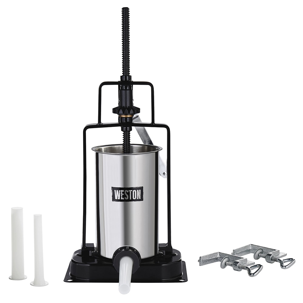 041-860501W 5 lb Manual Vertical Sausage Stuffer w/ (3) Funnels, Stainless Steel