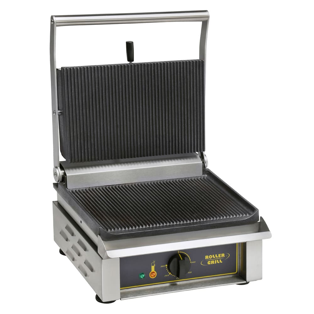 Equipex PANINI/1 Single Commercial Panini Press w/ Cast Iron Grooved Plates, 120v