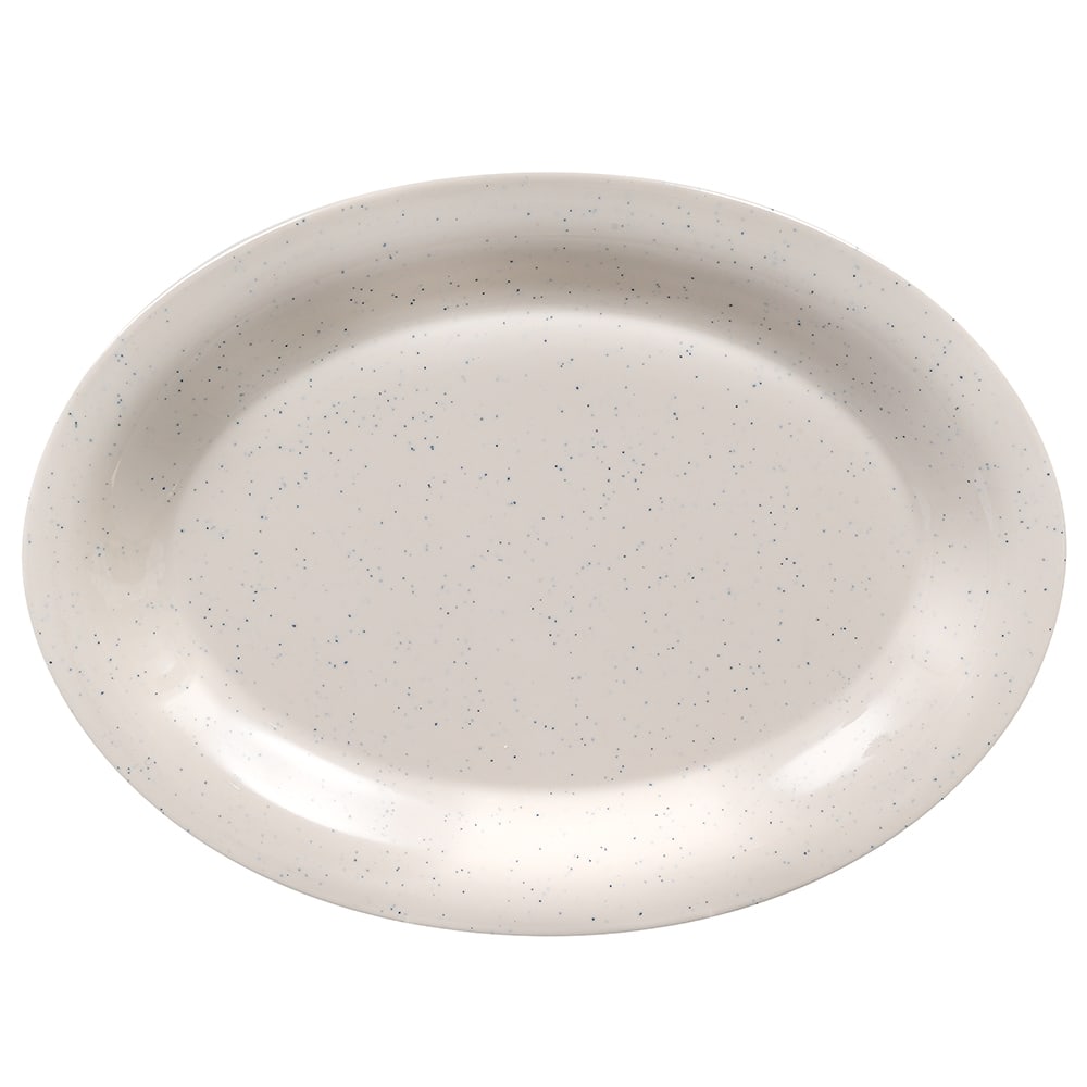 284-OP120IR 12" x 9" Oval Santa Fe Platter - Melamine, White