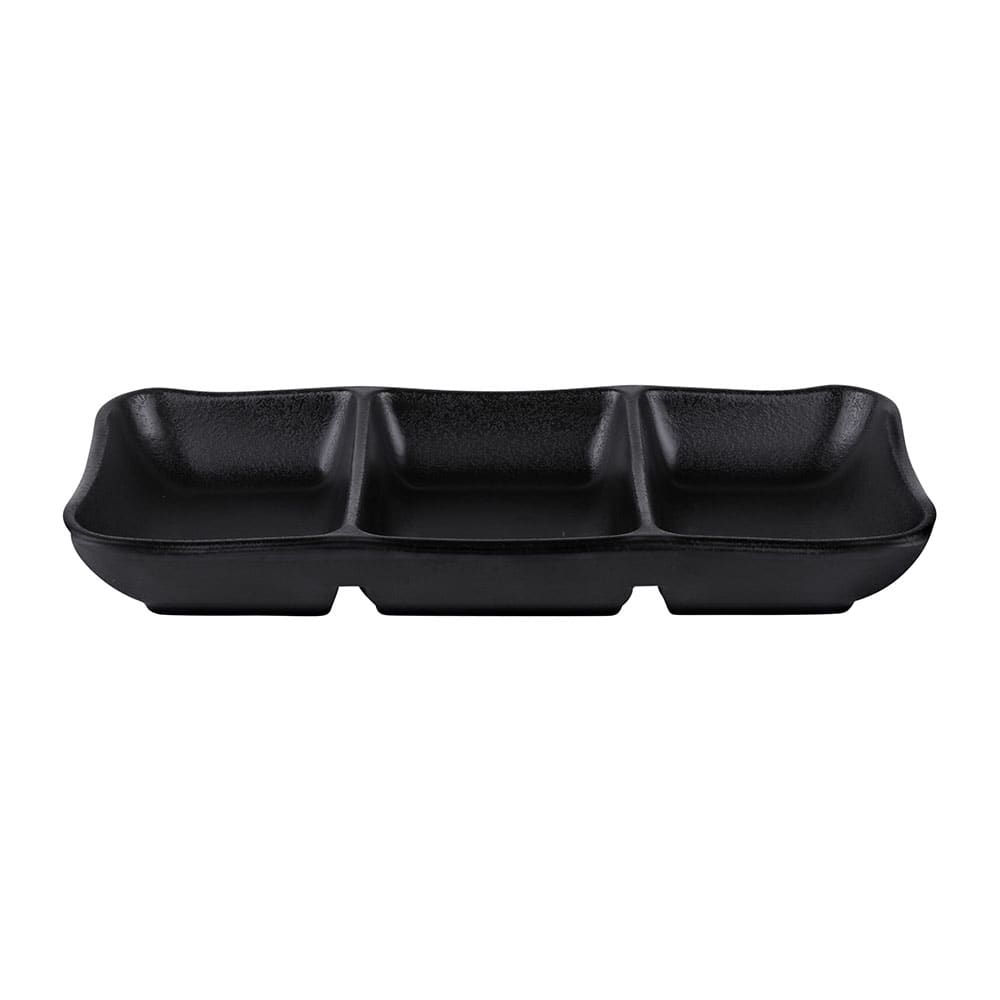 701-JW2071B 7 5/8" x 3 1/4" Rectangular Zen Tray - Melamine, Black