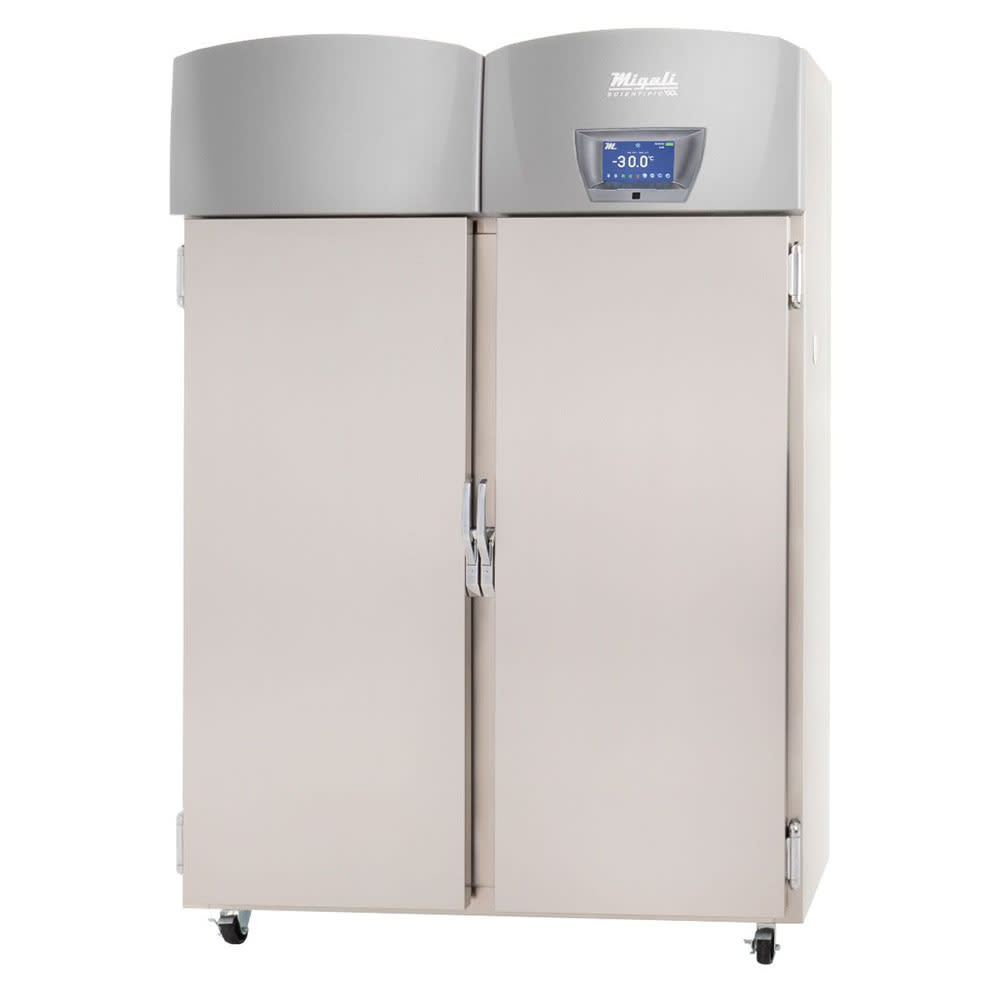 Migali EVOX-2F-LB 55" Two Section Vaccine Freezer w/ Solid Doors - Stainless, 115/208 230v/1ph