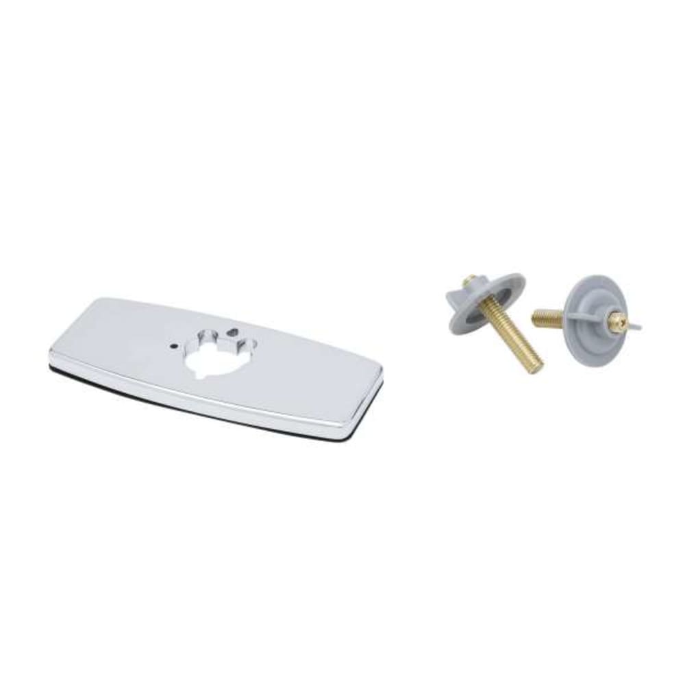 T&S 013433-40 4" Deck Plate - Chrome Plated Brass, Vandal Resistant