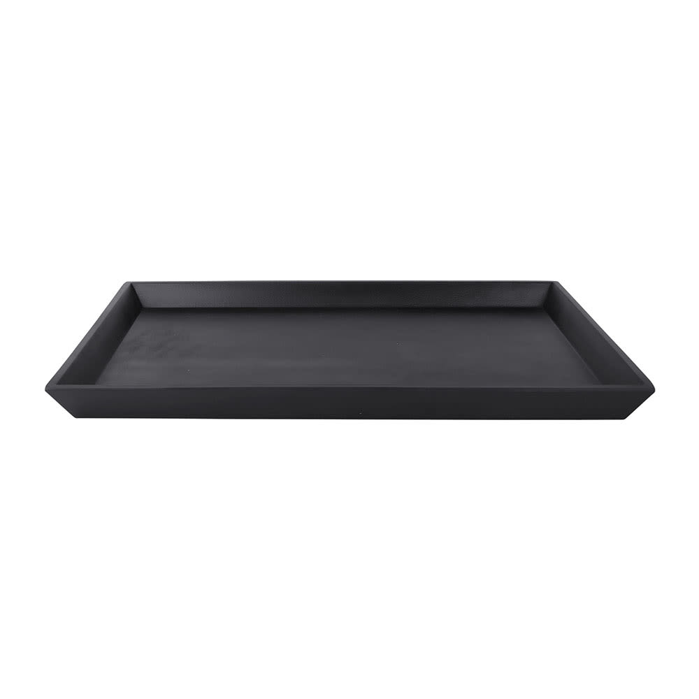 701-JW5216B 15 3/4" x 10 1/4" Rectangular Zen Tray - Melamine, Black