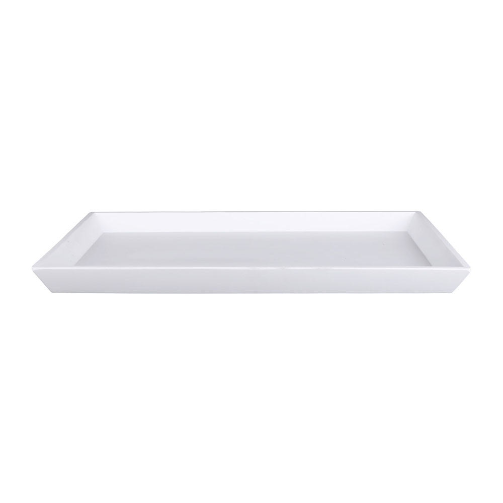 701-JW5216W 15 3/4" x 10 1/4" Rectangular Zen Tray - Melamine, White