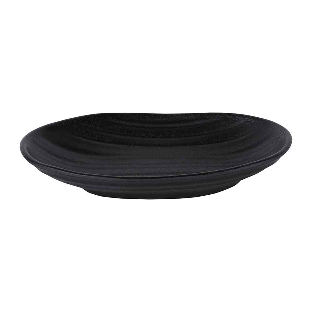 701-JW7307B 7 1/4" x 4 1/2" Oval Melamine Salad Plate - Black