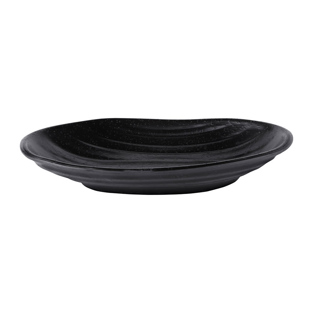 701-JW7308B 8" x 5 1/8" Oval Melamine Salad Plate - Black