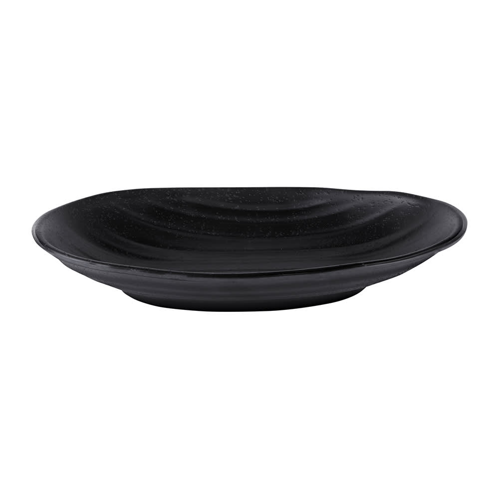 701-JW7309B 9" x 5 3/4" Oval Melamine Dinner Plate - Black