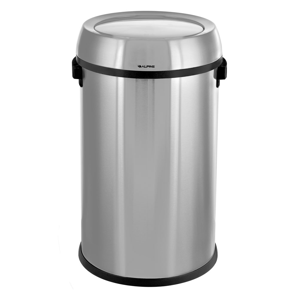 874-47065L1 17 gal Indoor Decorative Trash Can - Metal, Stainless Steel