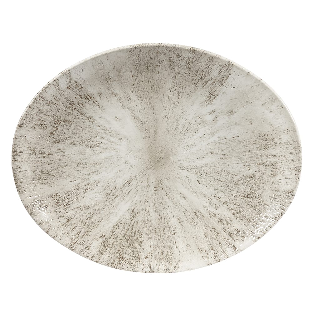 893-STAGOP121 Oval Studio Prints® Plate - 12 1/2" x 10", Ceramic, Agate Gray