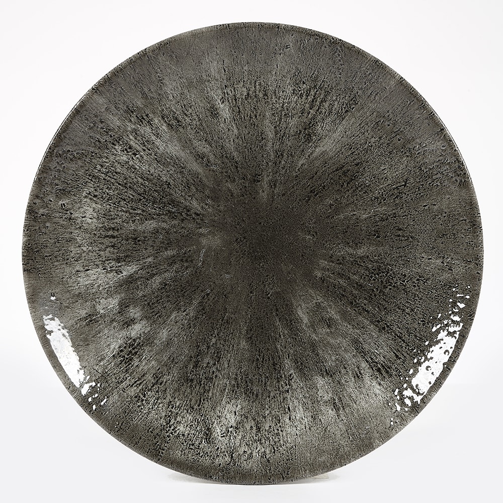 893-STQBEV101 10 1/4" Round Studio Prints® Plate - Ceramic, Quartz Black