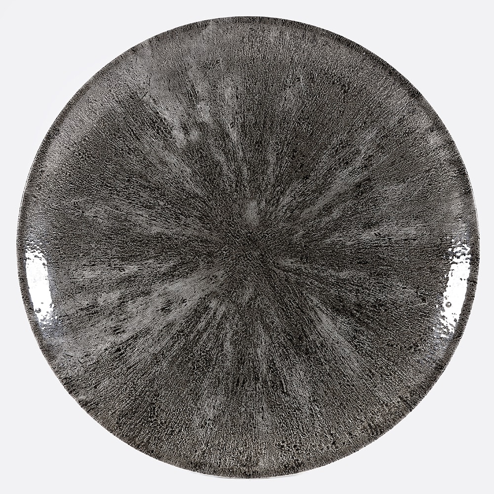 893-STQBEV111 11 1/4" Round Studio Prints® Plate - Ceramic, Quartz Black