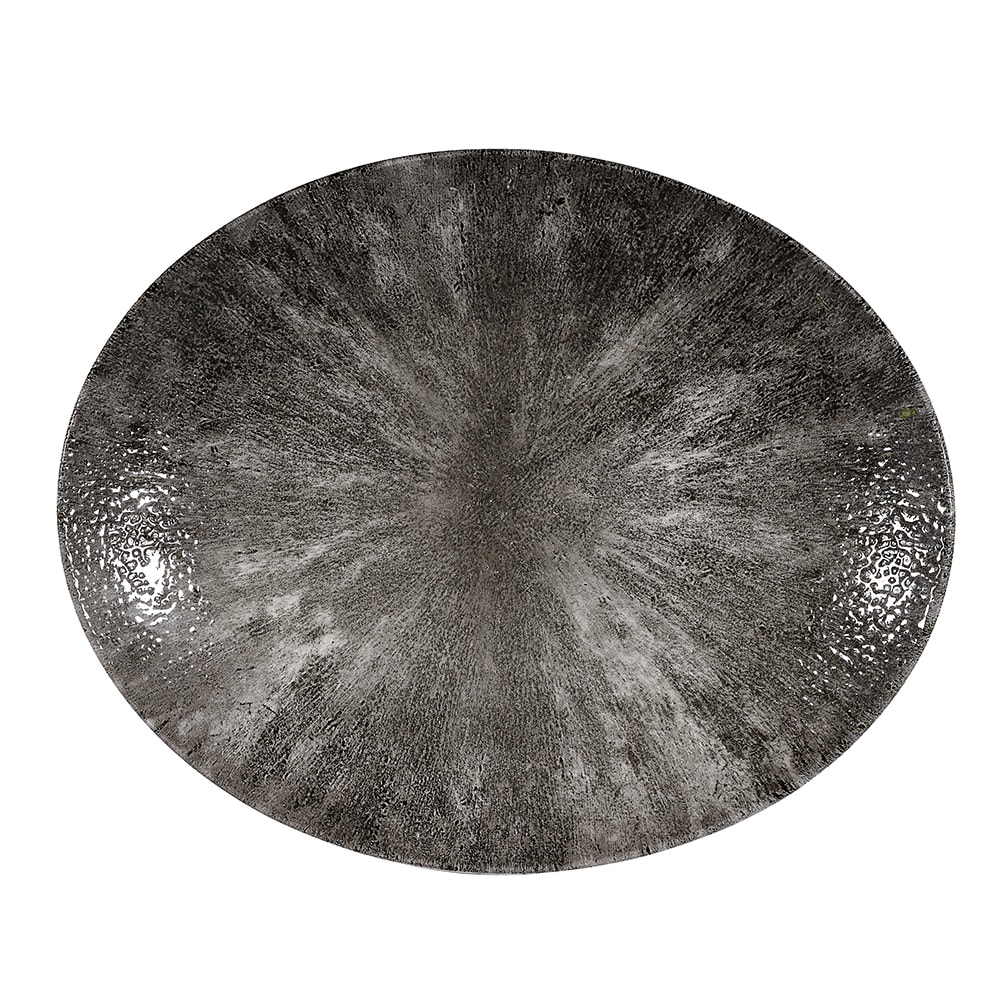 893-STQBOP121 Oval Studio Prints® Plate - 12 1/2" x 10", Ceramic, Quartz Black