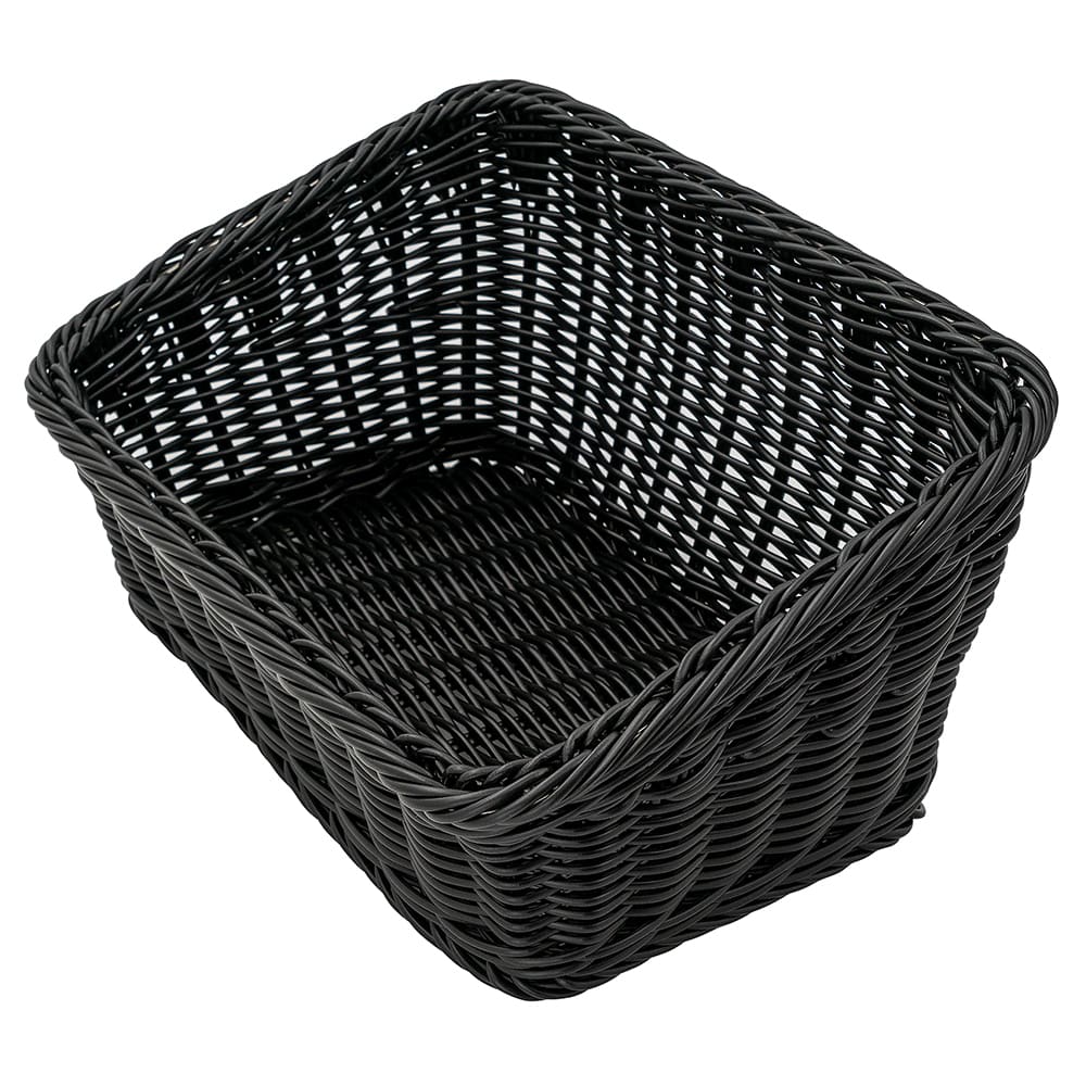 284-WB1510BK Rectangular Bread & Bun Basket, 9 1/4" x 13", Polypropylene, Black