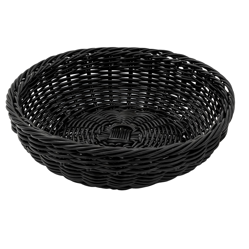 284-WB1512BK 11 1/2" Round Bread Basket, Polypropylene, Black