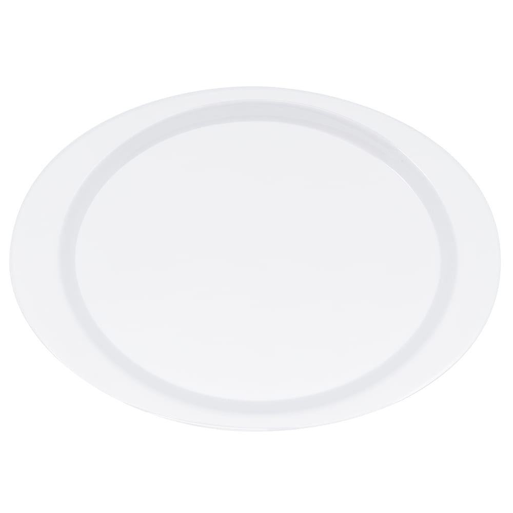 284-OP145DW 14 3/4" x 10 1/2" Oval Diamond White Platter - Melamine, White