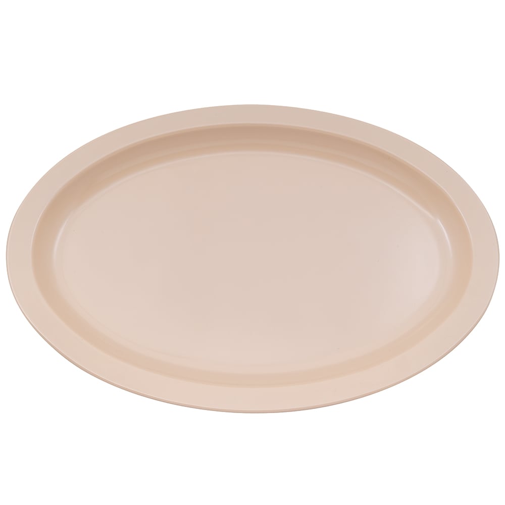 284-OP616T 15 3/4" x 11" Oval Supermel Platter - Melamine, Tan