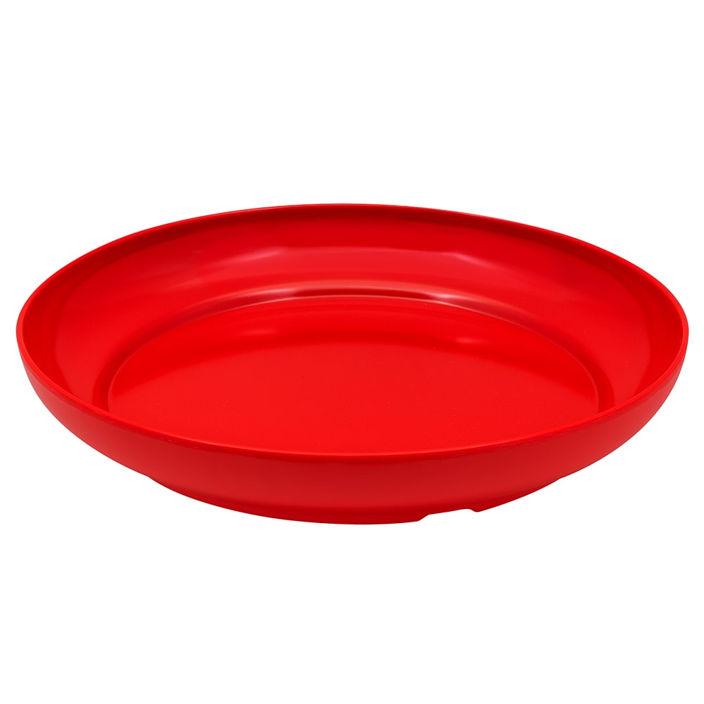 284-ST12R 12" Round Bar Tray, Melamine, Red
