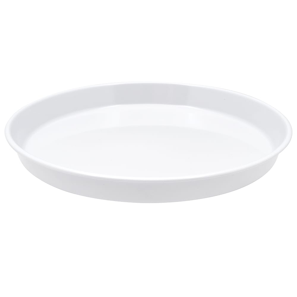 284-ST13W 13" Round Bar Tray, Melamine, White