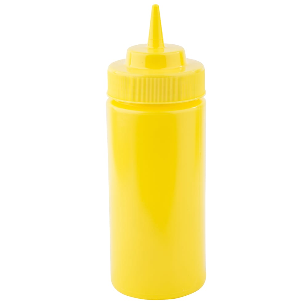 229-11663M Wide Mouth Squeeze Dispenser, 16 oz., Soft Polyethylene, Mustard