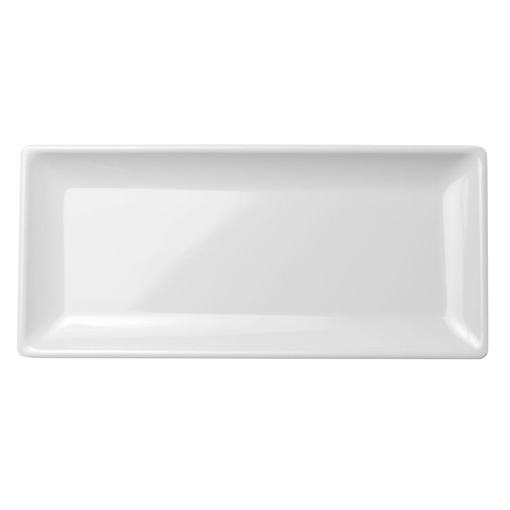 Elite Global Solutions D126RC-W 12" x 5 1/2" Rectangular Squared Platter - Melamine, White