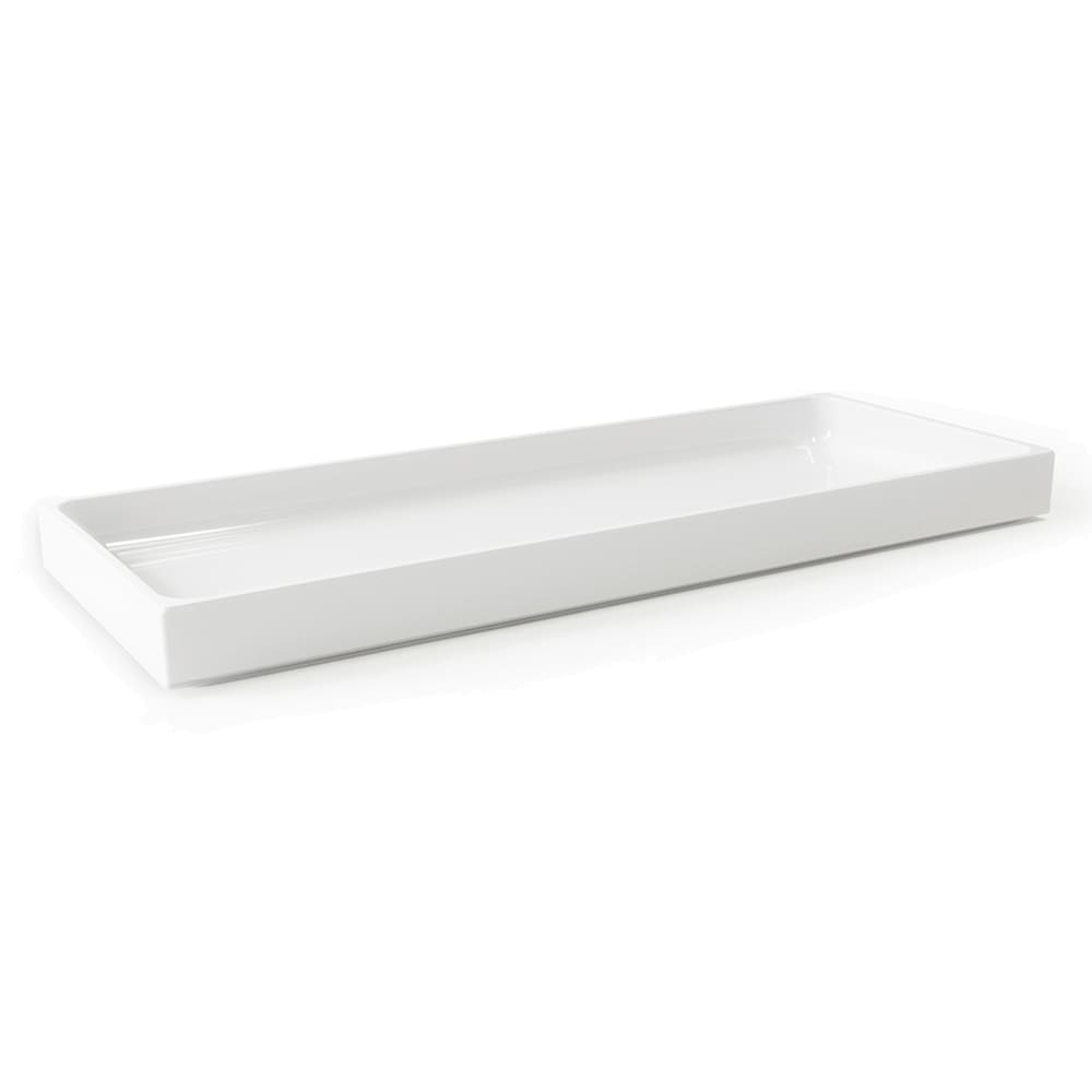 701-M6151W Rectangular Modern European Food Pan - 15"L x 6"W x 1"H, Melamine, Whit...