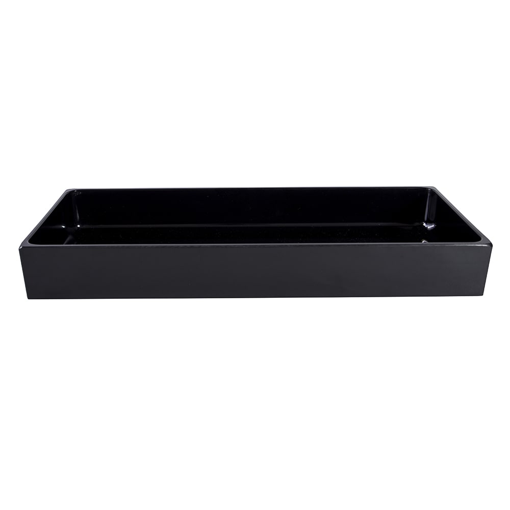 701-M6152B Rectangular Modern European Food Pan - 15"L x 6"W x 1"H, Melamine, Blac...