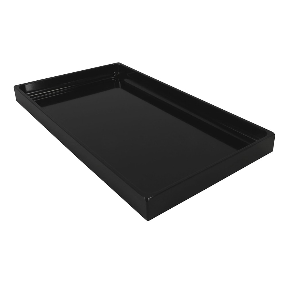 701-M8151B Rectangular Modern European Food Pan - 15"L x 8"W x 1"H, Melamine, Blac...