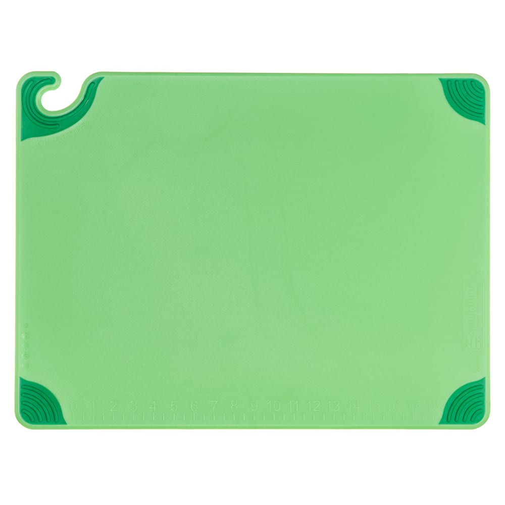 San Jamar CBG182412GN Saf-T-Grip Cutting Board, 18 x 24 x 1/2 in, NSF, Green