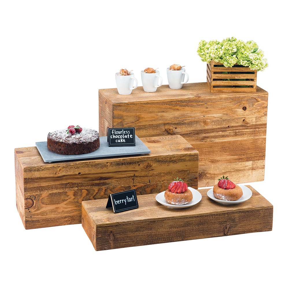 151-166799 Rectangular Display Riser Crate - 20 1/2"L x 7"W x 7"H, Reclaimed Wood