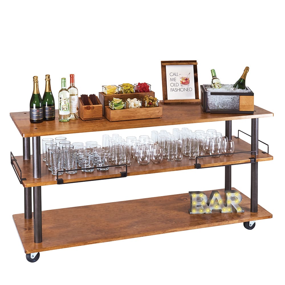 151-3698684SHELF Top Shelf for Sierra U-Build Cart - 72"L x 8"W x 9"H, Wood/Bronze