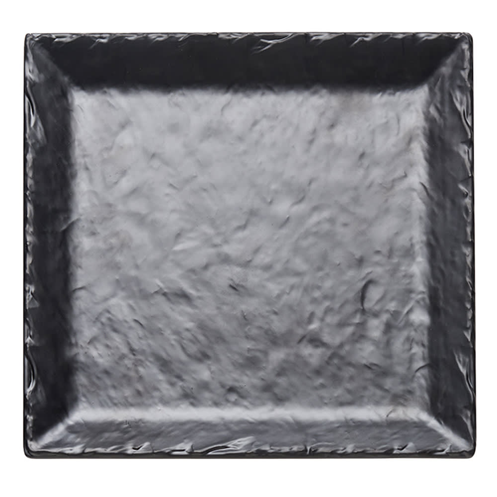 151-SR25265M 11 1/2" Square Platter - Melamine, Black Faux Slate