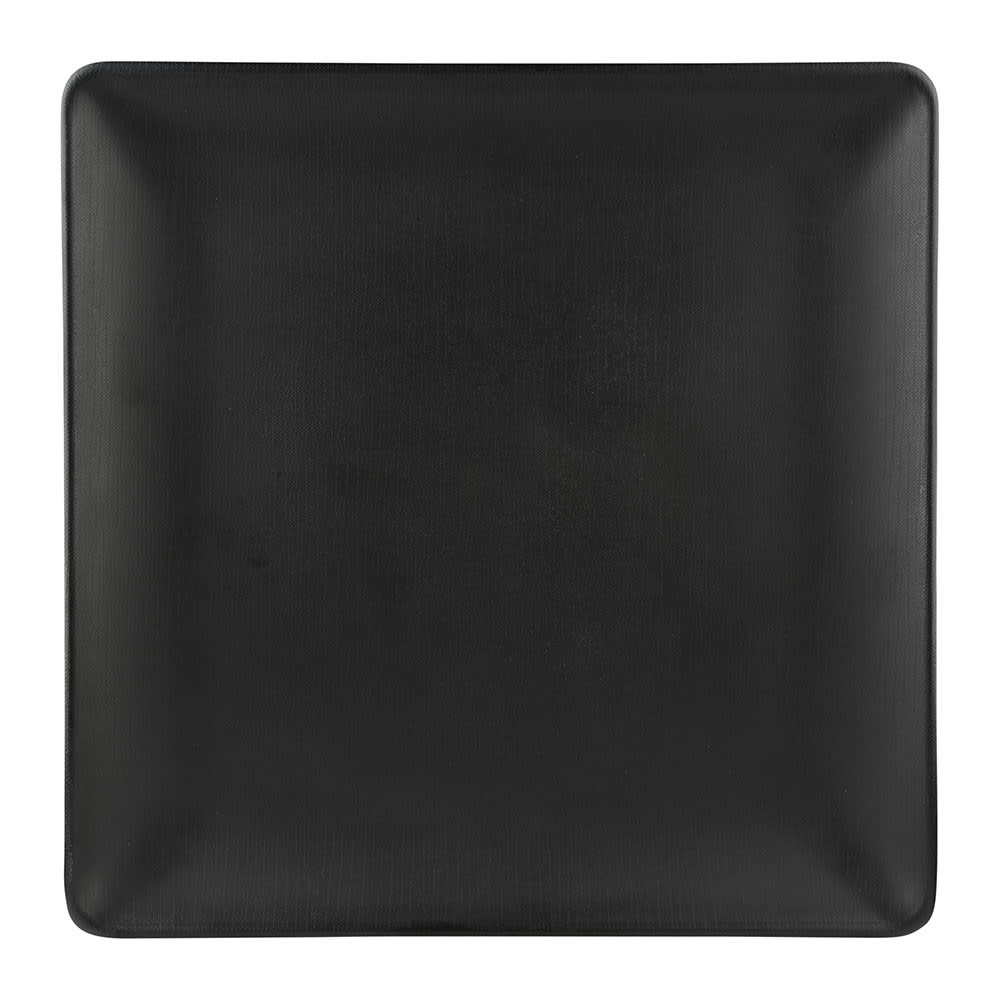 701-ECO1111SQB 11" Square Melamine Dinner Plate, Black