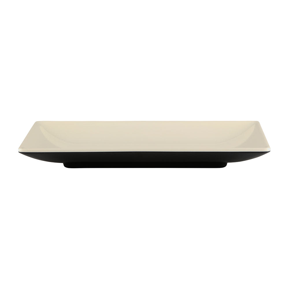 701-JW952TES Rectangular Melamine Dinner Plate - 9" x 5", Ebony/Sand