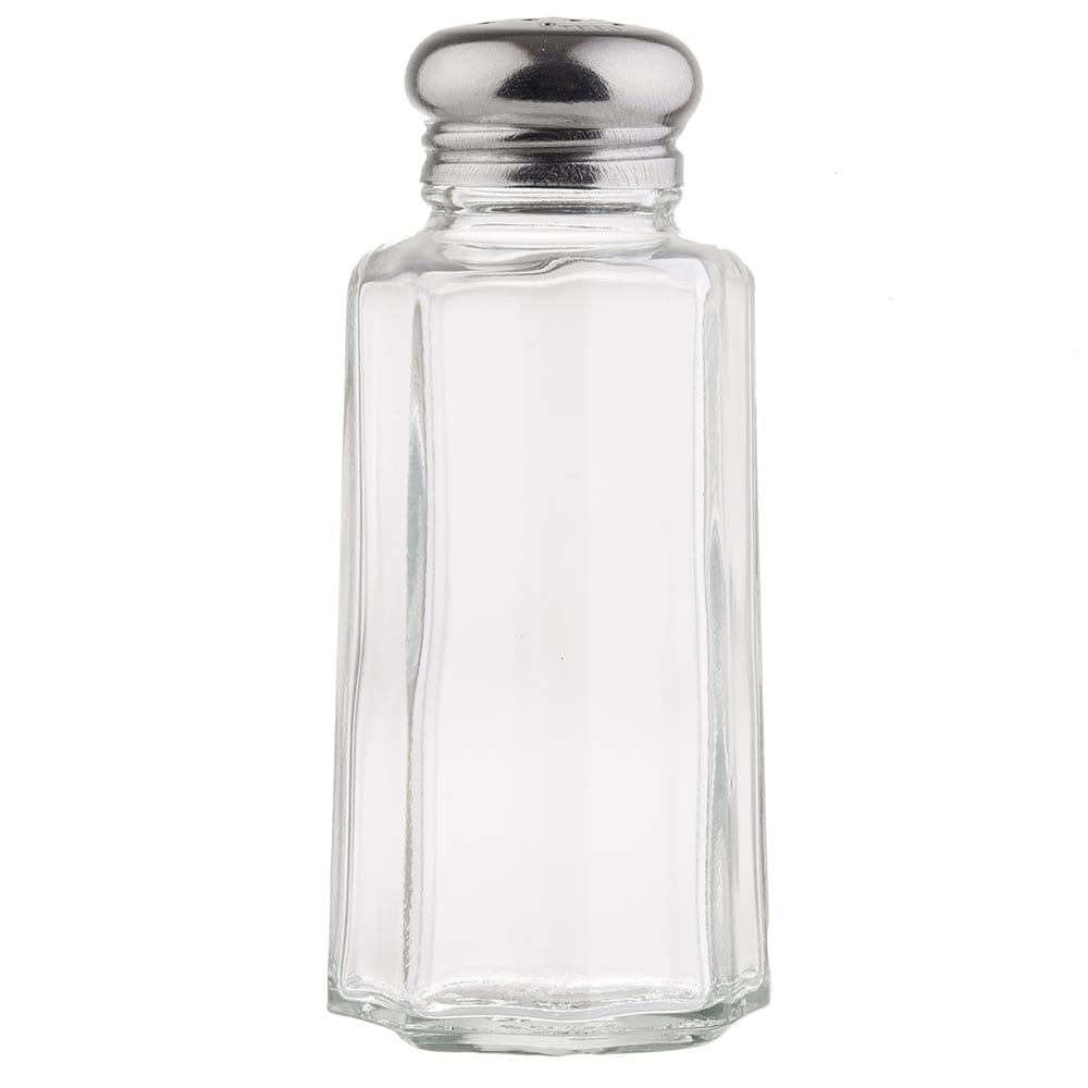 229-155SP 2 oz Shaker for Salt/Pepper - Metal Lid, Paneled