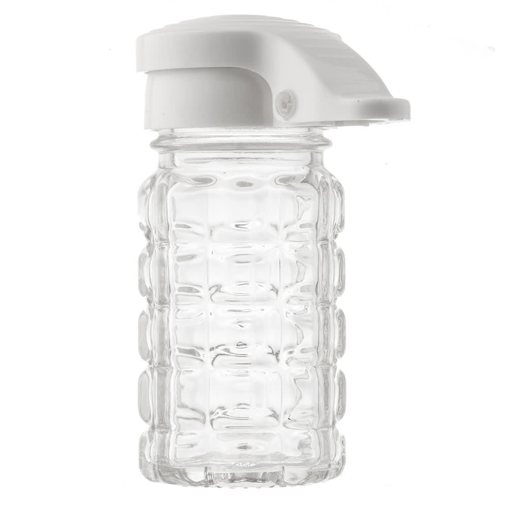 229-163MPW 1 1/2 oz Flip-top Lid Salt/Pepper Shaker - Glass, 3 1/2"H