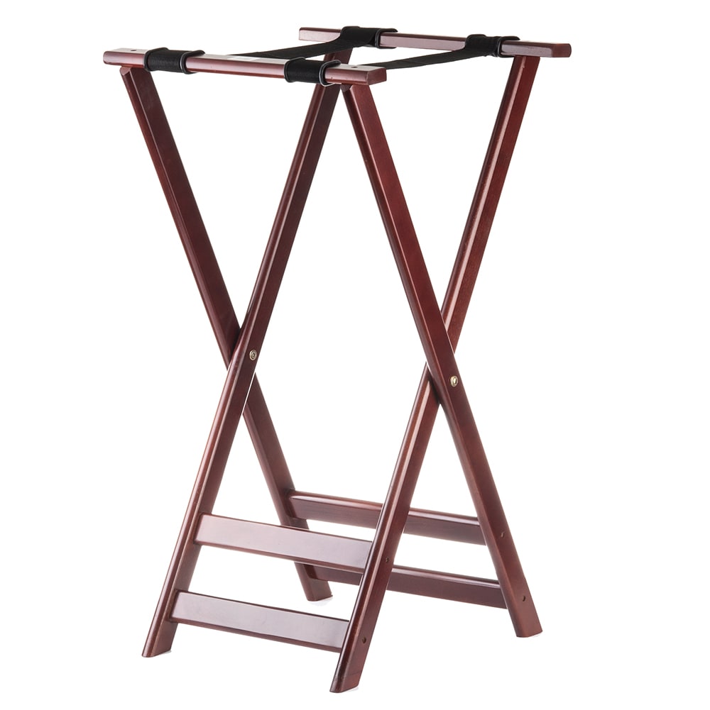 Tablecraft 21 Tray Stand, Teakwood, 2 Bottom Crossbars, Washable, Replaceable Webbing