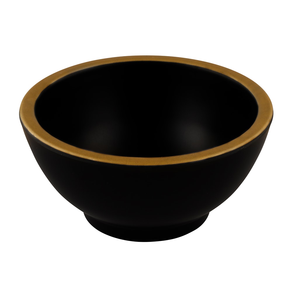 701-B245052GLDB 13 oz Round Melamine Bowl, Black/Gold