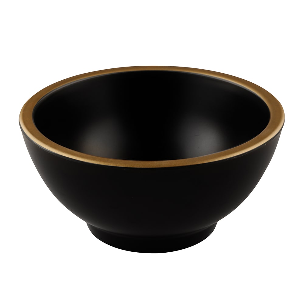 701-B245060GLDB 20 oz Round Melamine Bowl, Black/Gold