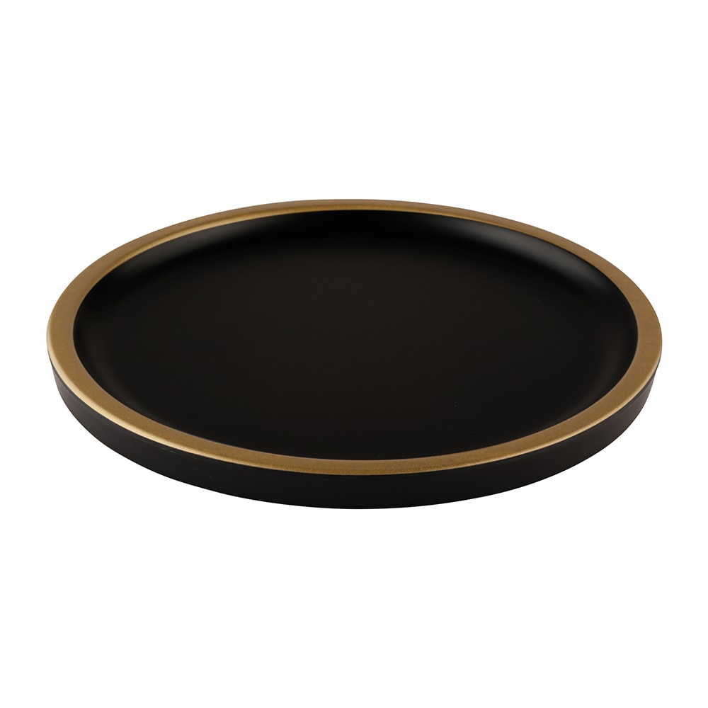 701-B246080GLDB 8 1/4" Round Melamine Bowl Lid, Black/Gold