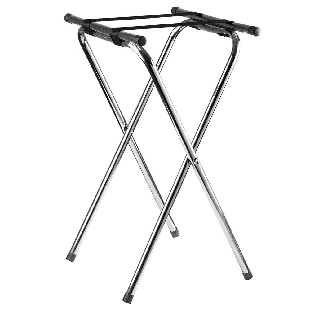229-24 Tray Stand w/ Chrome Plated, Tubular Construction, Double Bar